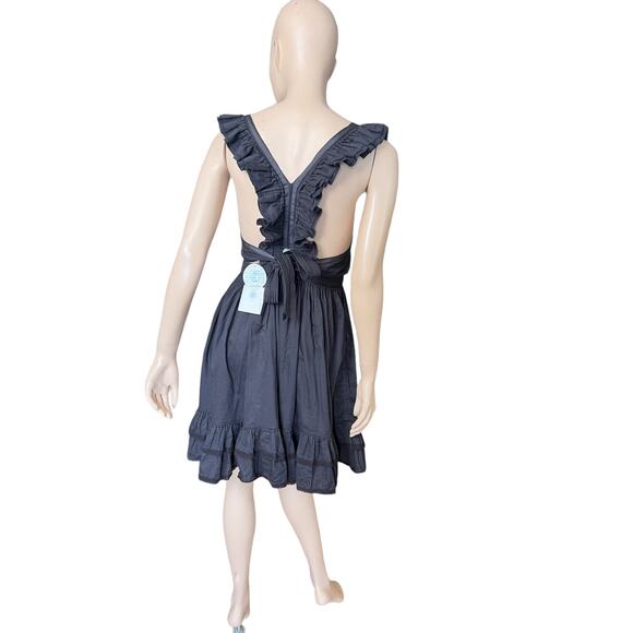 Superdry NEW Vintage Inspired Mini Dress Square Neckline Ruffles Straps Size M - Picture 6 of 15